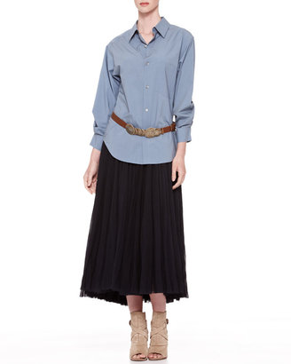 Donna Karan Jersey-Waist Broomstick Skirt