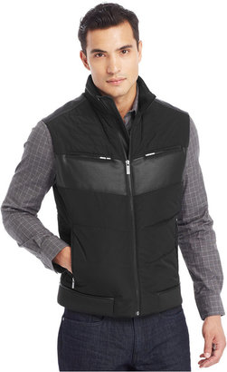 Kenneth Cole Reaction Cire Faux-Leather Puffer Vest
