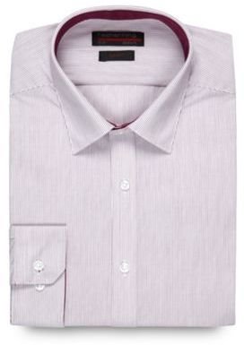 Red Herring Purple fine striped extra long slim fit shirt