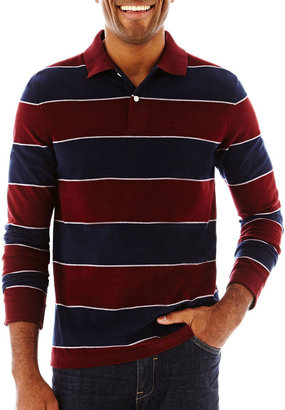 JCPenney St. John's Bay Sueded Striped Long-Sleeve Polo