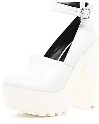 River Island Womens White chunky cleated sole platforms
