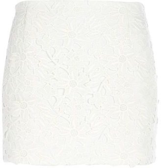 River Island White lace mini skirt