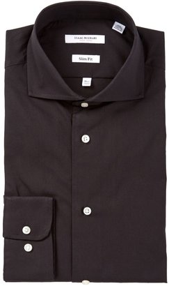 Isaac Mizrahi Solid Broadcloth Slim Fit Dress Shirt