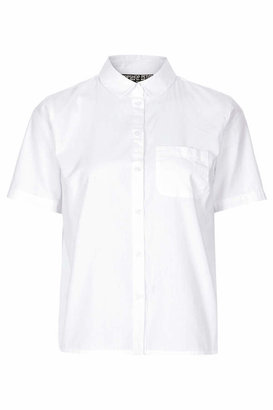 Topshop Petite Short Sleeve Cotton Shirt