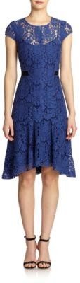 Rebecca Taylor Short-Sleeve Lace Dress