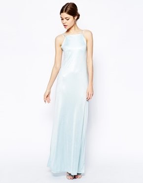 ASOS Metallic Cami Dress - Blue