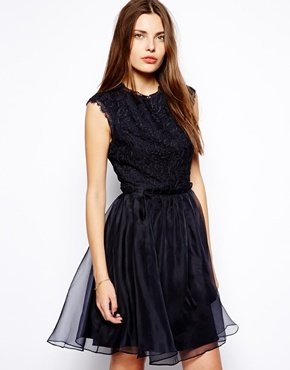 Ted Baker Occasion Dress with Lace Top and Full Skirt