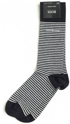 Boss Black Hugo Socks, Micro Stripe Socks In Navy