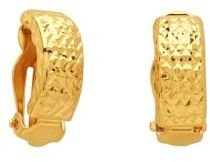 Lord & Taylor 14 Kt. Yellow Gold Textured Huggie Earrings