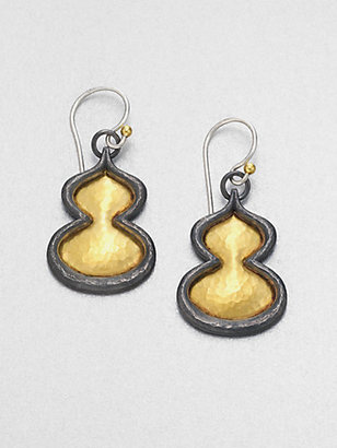 Gurhan 24K Yellow Gold & Sterling Silver Flame Drop Earrings