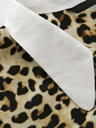 Choies Leopard Print Long Sleeve Shirt With White Collar
