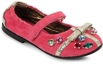 Simonetta Jewelled suede pumps 2-5 years