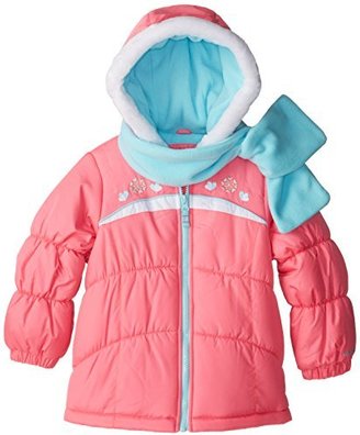 London Fog Little Girl's Puffer Coat with Scarf-26