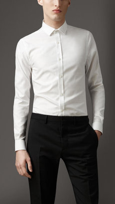 Burberry Modern Fit Jacquard Check Cotton Shirt