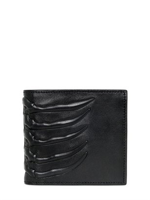 Alexander McQueen Rib Cage Coin Pocket Leather Wallet