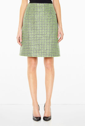 Carven Small Check Tweed Pencil Skirt