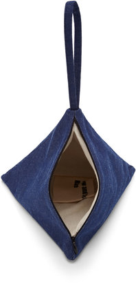Slow And Steady Wins The Race Small Denim Pyramid Pouch