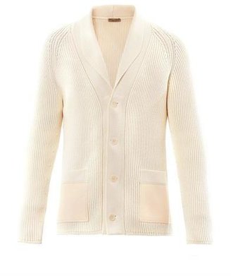 Bottega Veneta Ribbed-knit shawl-collar cardigan