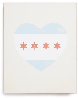 Nordstrom LUCIUS DESIGNS 'Chicago Flag Heart' Wall Art