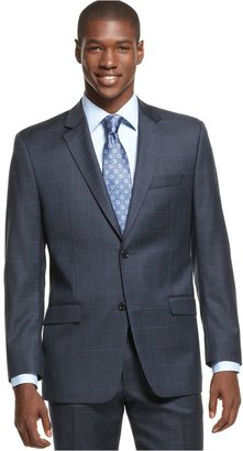Shaquille O'Neal Collection Big and Tall Navy Herringbone Jacket