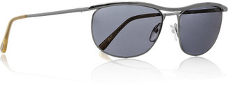 Tom Ford Aviator-style metal and acetate sunglasses