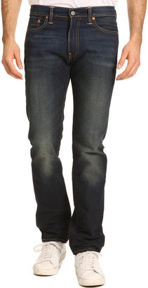 Levi's Straight-Cut Dark Blue Washed 504 Jeans