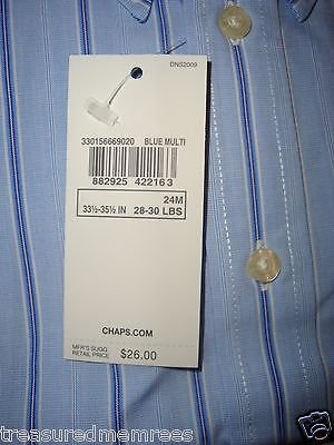 Chaps by Ralph Lauren Long Sleeve Striped Oxford Woven Shirt ~ New With Tags