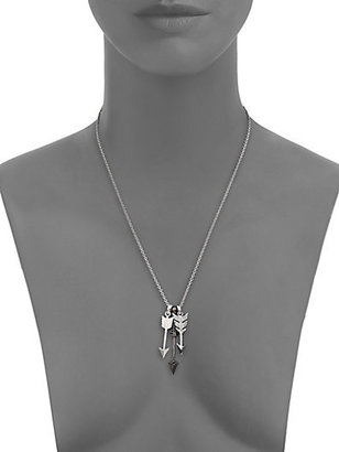 Jade Jagger Black/White Diamond & Sterling Silver Arrow Triple Pendant Necklace