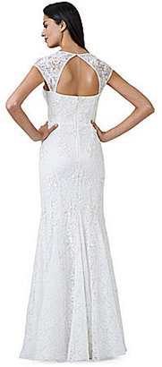 Adrianna Papell Beaded Lace Trumpet Gown