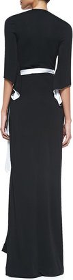 Diane von Furstenberg 3/4-Sleeve Long Wrap Dress