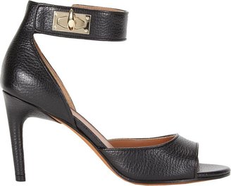 Givenchy Women's Horn Turn Lock Ankle-strap Sandals-Black