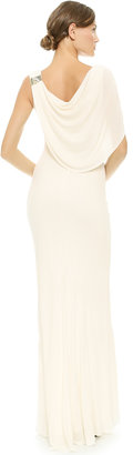 Badgley Mischka Gown with Beaded Shoulder