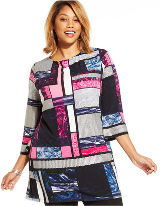 Style&Co. Plus Size Stained-Glass-Print Tunic