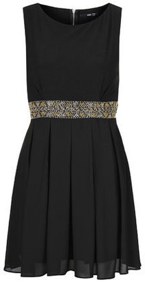 Topshop Womens **Della Embellished Dress by TFNC - Black