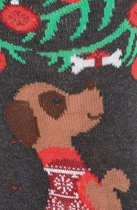 Hot Sox 'Christmas Dog' Non-Skid Crew Socks (3 for $15)