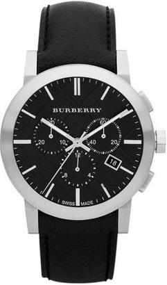 Burberry Leather Chronograph Mens Watch BU9356