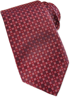 Robert Talbott Checkerboard Neat Tie, Burgundy
