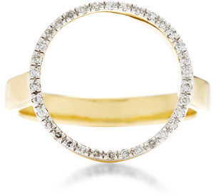 Monica Vinader Gold Plated Diamond Diva Circle Open Ring Gold