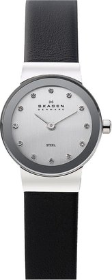 Skagen 'Freja' Leather Strap Watch, 22mm
