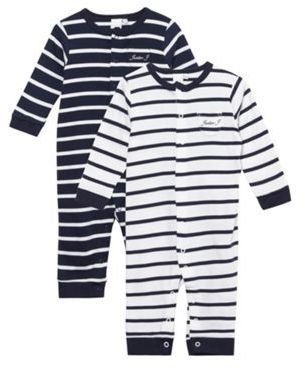 J by Jasper Conran Designer Babies set of two navy striped baby grows