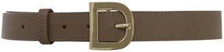 DKNY Leather tan belt with D ring buckle