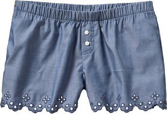 Old Navy Women's Eyelet-Hem Lounge Shorts (2")
