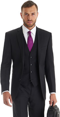 Blazer Tailored Fit Black Rib 3 Piece Suit