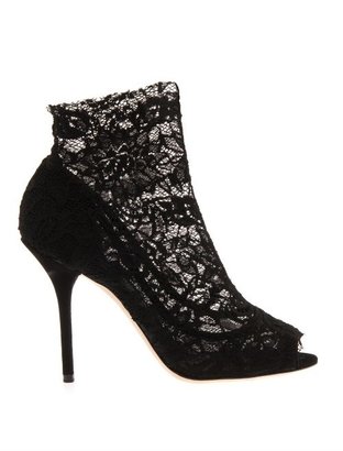 Dolce & Gabbana Crystine lace ankle boots