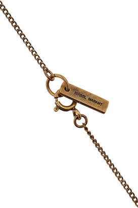 Isabel Marant Dangerous Minds gold-tone, bone and leather necklace