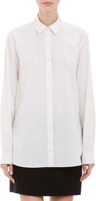 Alexander Wang T by Tunic-length Button-front Shirt-White