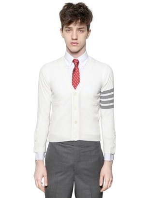 Thom Browne Wool Knit Striped Sleeve Cardigan