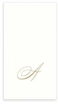 Caspari Monogram Letter "A" Paper Linen Guest Towels (24-Pack)