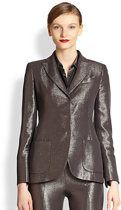 Akris Metallic Silk & Wool Crepe Lurex Jacket