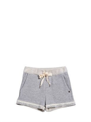 Miss Grant - Embellished Lurex Cotton Shorts
